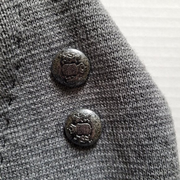 Cocogio sweater maxi vest merino wool cardigan black grey stripes color block - Picture 10 of 12